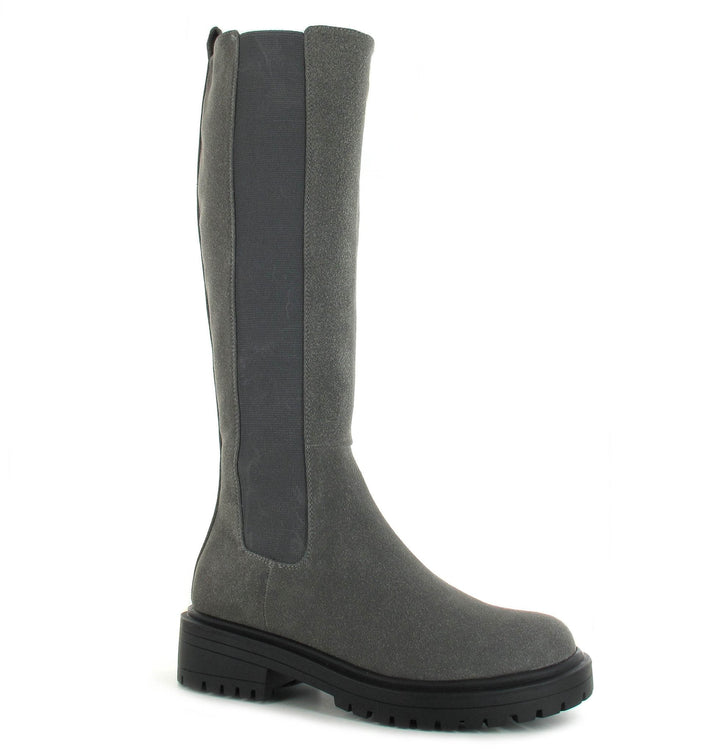 Grey Kay Knee-High Chelsea Boots - Goose Island