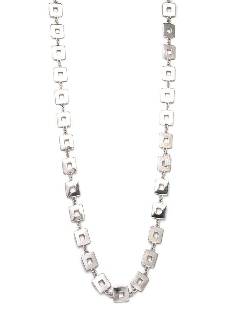 Olivia Silver Square Necklace - Goose Island