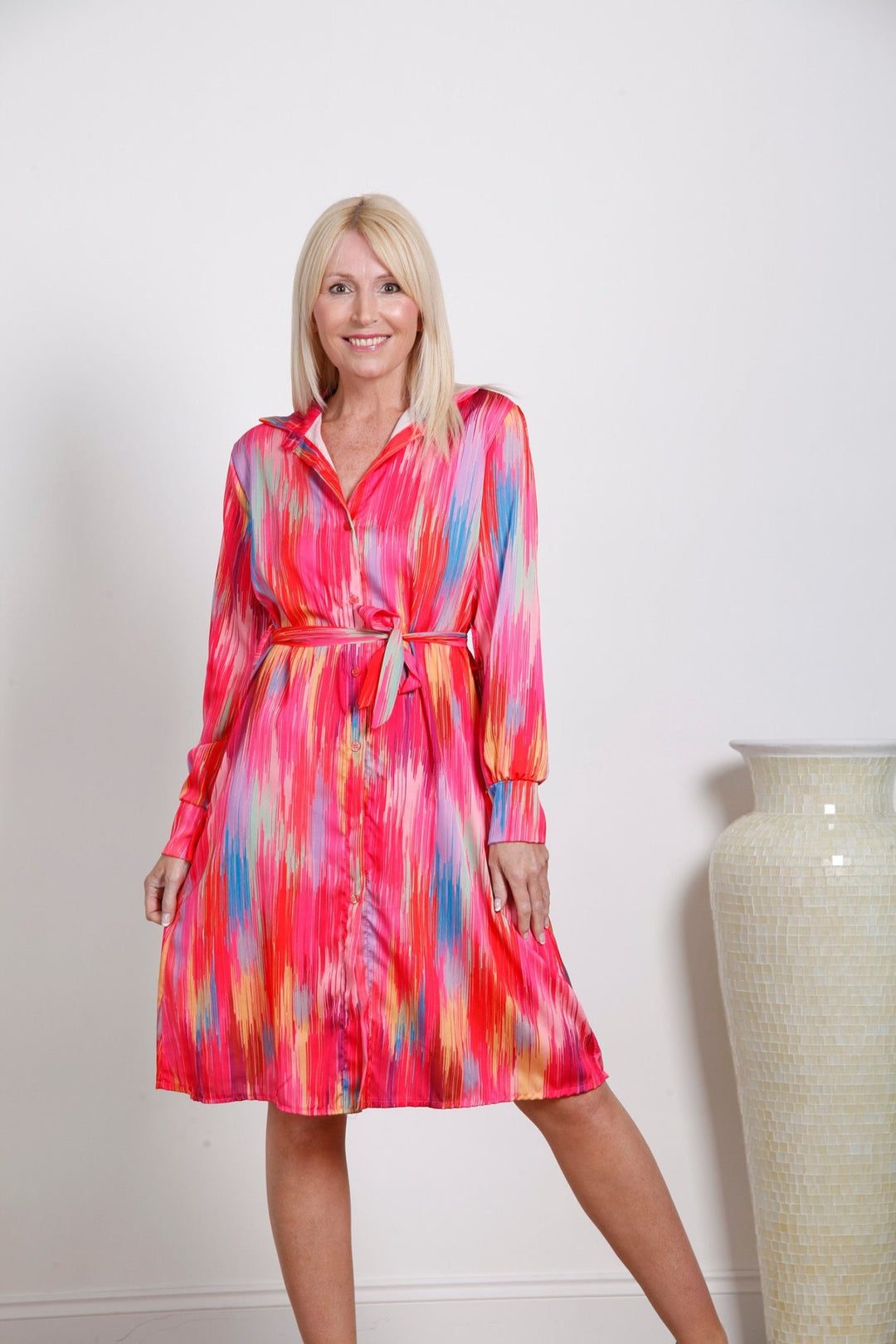 Rainbow Abstract Shirt Dress - Goose Island